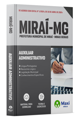 Apostila Prefeitura de Miraí - MG - 2024 - Auxiliar Administrativo