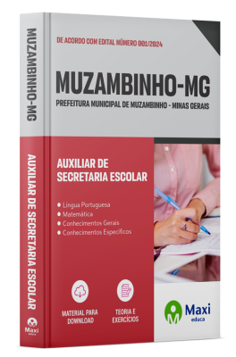Apostila Prefeitura de Muzambinho - MG - 2024 - Auxiliar de Secretaria Escolar