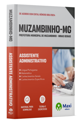 Apostila Prefeitura de Muzambinho - MG - 2024 - Assistente Administrativo