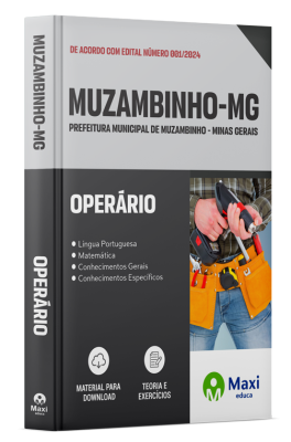 Apostila Prefeitura de Muzambinho - MG - 2024 - Operário