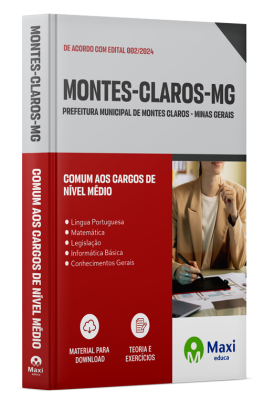 Apostila Prefeitura de Montes Claros - MG - 2024 - Comum aos cargos de Nível Médio