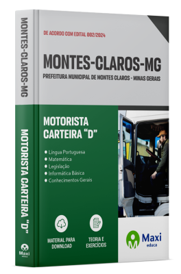 Apostila Prefeitura de Montes Claros - MG - 2024 - Motorista Carteira “D”