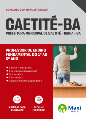 Apostila Prefeitura de Caetité - BA - 2024 agógico - Professor de Ensino Fundamental do 1º ao 5º ano