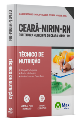 Apostila Prefeitura De Ceará Mirim - RN - 2024 - Técnico de Nutrição