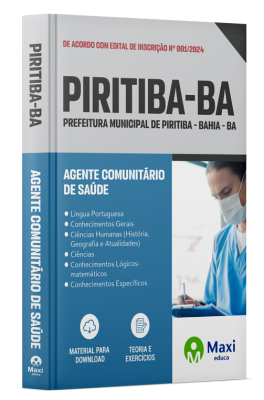 Apostila Prefeitura de Piritiba - BA - 2024 - Agente Comunitário de Saúde