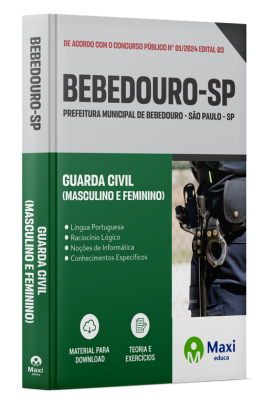 Apostila Prefeitura de Bebedouro - SP - 2024 - Guarda Civil (masculino e feminino)