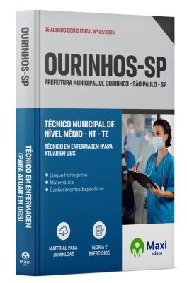 Apostila Prefeitura de Ourinhos - SP - 2024 - Técnico Municipal de Nível Médio - NT - TE - Técnico em Enfermagem (Para atuar em UBS)