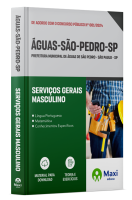 Apostila Prefeitura de Águas de São Pedro - SP - 2024 - Serviços Gerais Masculino
