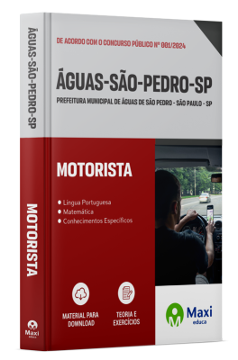 Apostila Prefeitura de Águas de São Pedro - SP - 2024 - Motorista