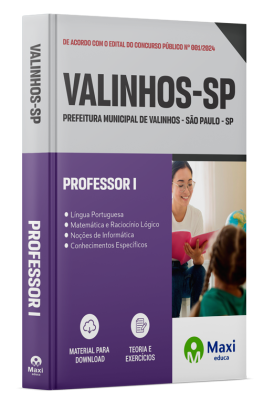 Apostila Prefeitura de Valinhos - SP - 2024 - Professor I
