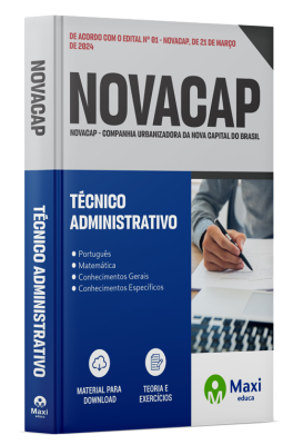 Apostila NOVACAP - 2024 - Técnico Administrativo