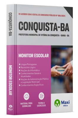Apostila Prefeitura de Vitória da Conquista - BA - 2024 - Monitor Escolar
