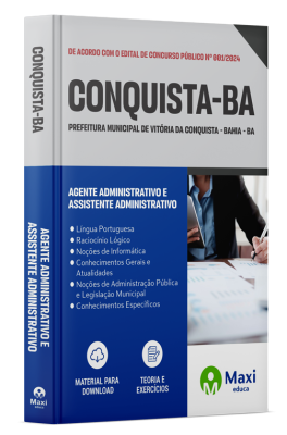 Apostila Prefeitura de Vitória da Conquista - BA - 2024 - Agente Administrativo e Assistente Administrativo