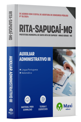 Apostila Prefeitura de Santa Rita do Sapucaí - MG - 2024 - Auxiliar Administrativo III