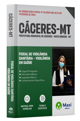 Apostila Prefeitura de Cáceres - MT - 2024 - Fiscal de Vigilância Sanitária – Vigilância em Saúde