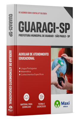 Apostila Prefeitura de Guaraci  - SP - 2024 - Auxiliar de Atendimento Educacional
