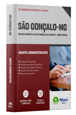 Apostila Câmara de São Gonçalo do Sapucaí-MG  2024 - Agente Administrativo
