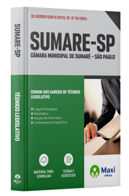Apostila Câmara de Sumaré - SP 2024 - Técnico Legislativo