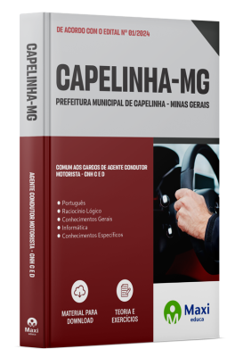 Apostila Prefeitura de Capelinha-MG 2024 - Agente Condutor Motorista - CNH C e D