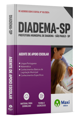 Apostila Prefeitura de Diadema  - SP - 2024 - Agente de Apoio Escolar