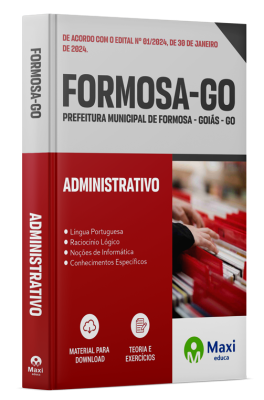 Apostila Prefeitura de Formosa - GO - 2024 - Administrativo