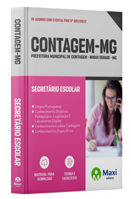 Apostila Prefeitura de Contagem - MG - 2024 - Secretário Escolar