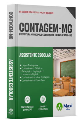 Apostila Prefeitura de Contagem - MG - 2024 - Assistente Escolar