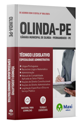 Apostila Câmara de Olinda  - PE - 2024 - Técnico Legislativo – Especialidade Administrativa