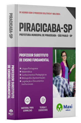 Apostila Prefeitura de Piracicaba - SP - 2024 - Professor Substituto De Ensino Fundamental