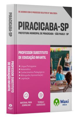Apostila Prefeitura de Piracicaba - SP - 2024 - Professor Substituto De Educação Infantil