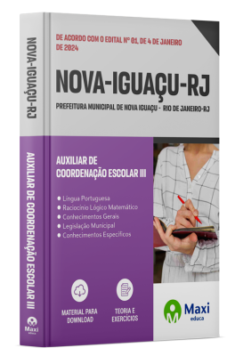 Apostila Prefeitura de Nova Iguaçu - RJ - 2024 - Auxiliar De Coordenação Escolar III