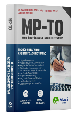 Apostila MP-TO - 2024 - Técnico ministerial: assistente administrativo