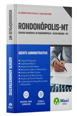 Apostila Câmara de Rondonópolis - MT - 2024 - Agente Administrativo