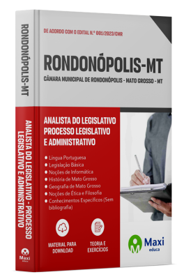 Apostila Câmara de Rondonópolis - MT - 2024 - Analista do Legislativo - Processo Legislativo e Administrativo