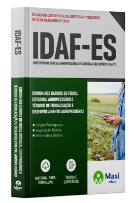 Apostila IDAF-ES - 2024 - Comum aos cargos de Fiscal Estadual Agropecuário e Técnico de Fiscalização e Desenvolvimento Agropecuário
