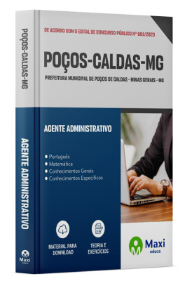 Apostila Prefeitura de Poços de Caldas - MG - 2024 - Agente Administrativo