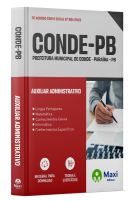 Apostila Prefeitura de Conde - PB - 2023 - Auxiliar Administrativo