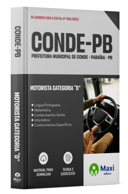 Apostila Prefeitura de Conde - PB - 2023 - Motorista Categoria “D”