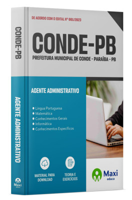 Apostila Prefeitura de Conde - PB - 2023 - Agente Administrativo