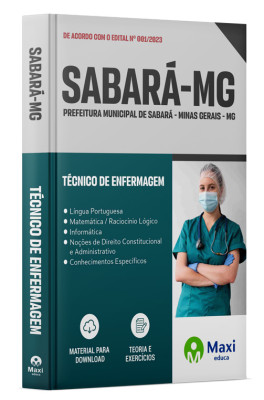 Apostila Prefeitura de Sabará  - MG - 2023 - Técnico de Enfermagem