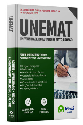 Apostila UNEMAT - 2023 - Agente Universitário - Técnico Administrativo do Ensino Superior