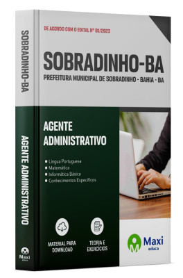 Apostila Prefeitura de Sobradinho - BA - 2023 - Agente Administrativo