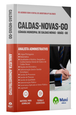 Apostila Câmara de Caldas Novas - GO - 2023 - Analista Administrativo