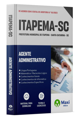 Apostila Prefeitura de Itapema - SC - 2023 - Agente Administrativo