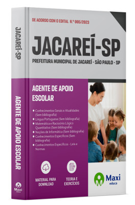 Apostila Prefeitura de Jacareí - SP - 2023 - Agente de Apoio Escolar