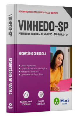 Apostila Prefeitura de Vinhedo - SP - 2023 - Secretário de Escola