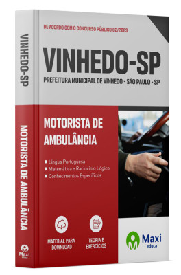 Apostila Prefeitura de Vinhedo - SP - 2023 - Motorista de Ambulância
