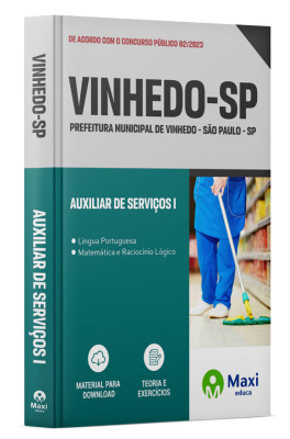 Apostila Prefeitura de Vinhedo - SP - 2023 - Auxiliar de Serviços I