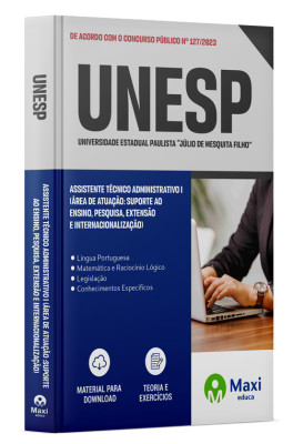 Apostila UNESP - 2023 - Assistente Técnico Administrativo I (Área de atuação: Suporte ao Ensino, Pesquisa, Extensão e Internacionalização)