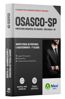 Apostila Prefeitura de Osasco em PDF - SP - 2023 - Agente Fiscal de Posturas e Abastecimento – 1ª Classe